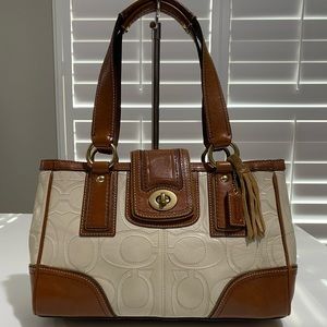Coach Signature Hampton 11330 Embossed Leather Bag